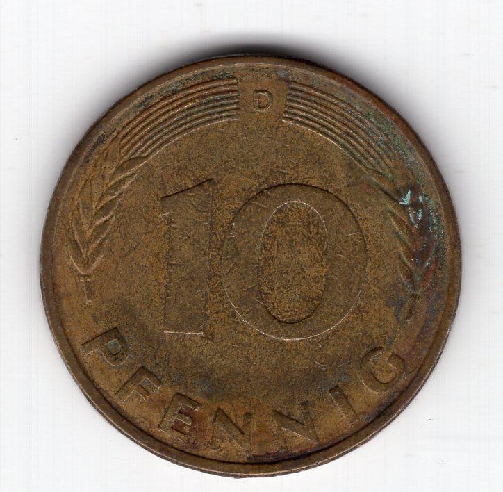 10 пфеннигов - Германия (ФРГ) - 1978 D