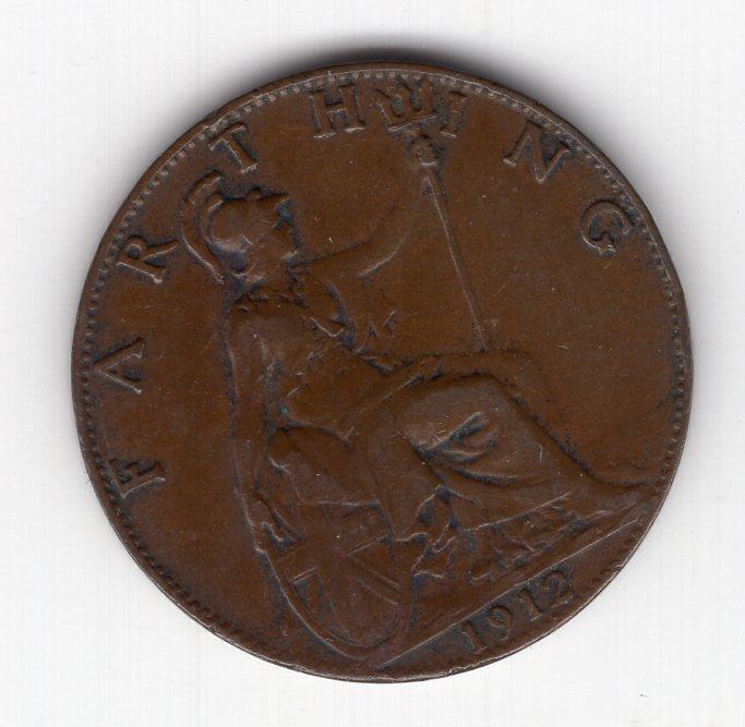 1 фартинг - Великобритания - 1912 - Георг V - KM#808