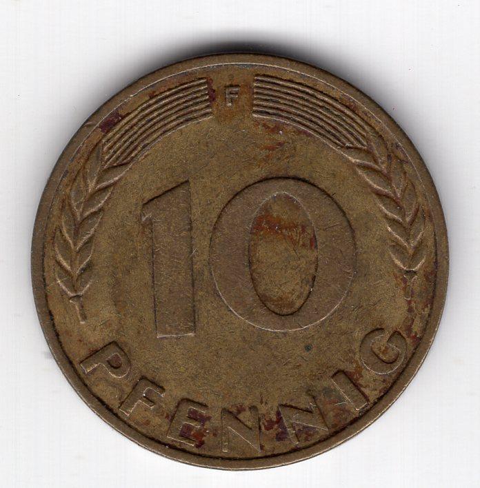 10 пфеннигов - Германия (ФРГ) - 1972 F