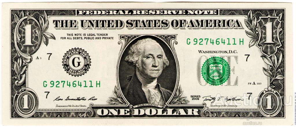 1 доллар США 2009   `G` Чикаго,  Блок G-H