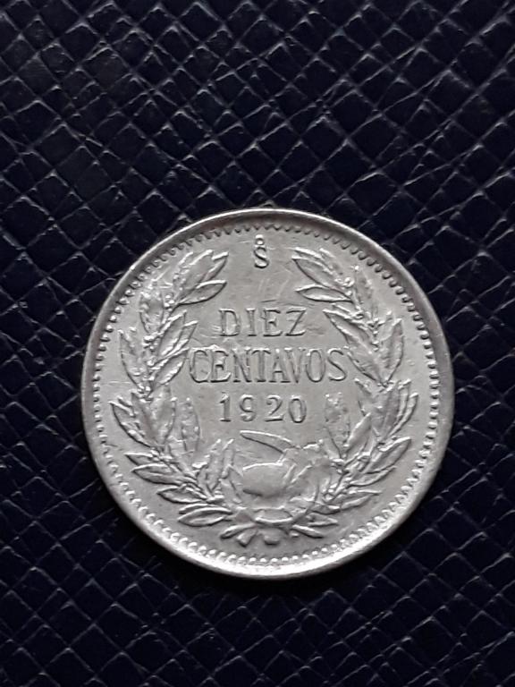 Чили 10 сентаво 1920 КМ 156.2а