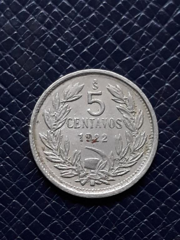 Чили 5 сентаво 1922 КМ 165