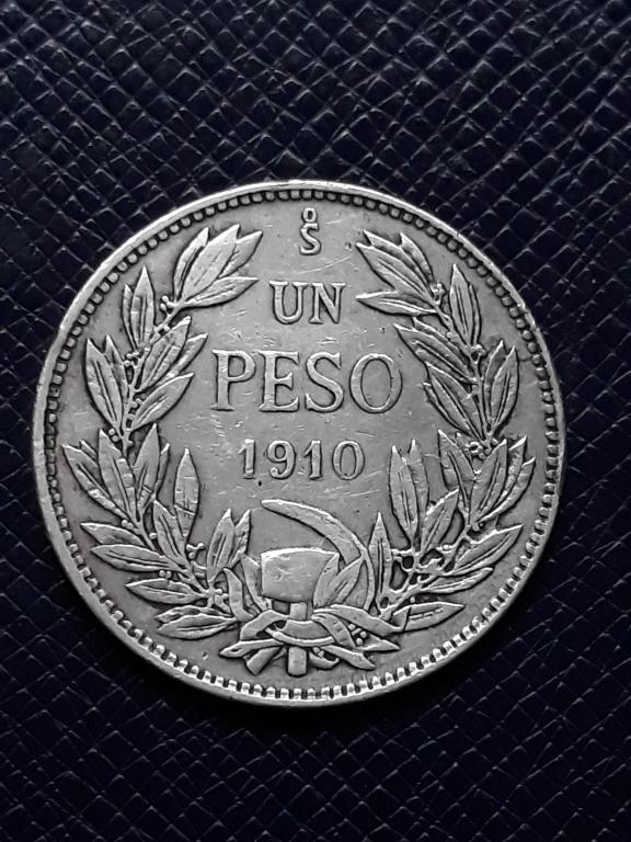 Чили 1 песо 1910 КМ 152.3