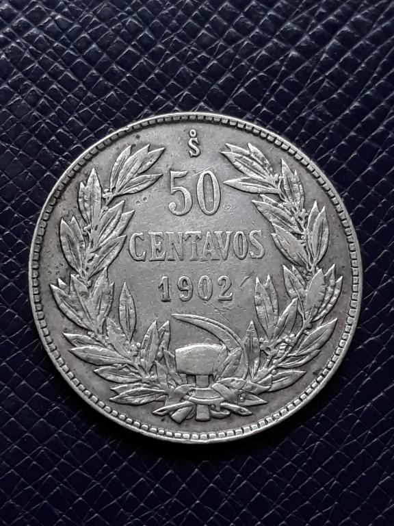 Чили 50 сентаво 1902 КМ 160