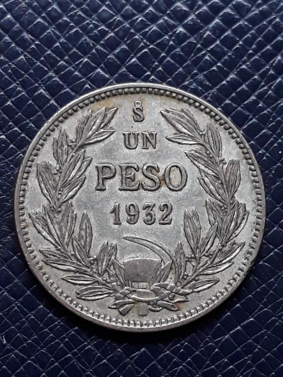 Чили 1 песо 1932 КМ 174