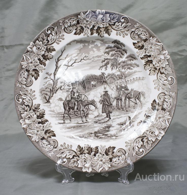 Тарелка настенная Англия, English Ironstone Tableware ltd, Трансферная печать, 22,5 см  (3)