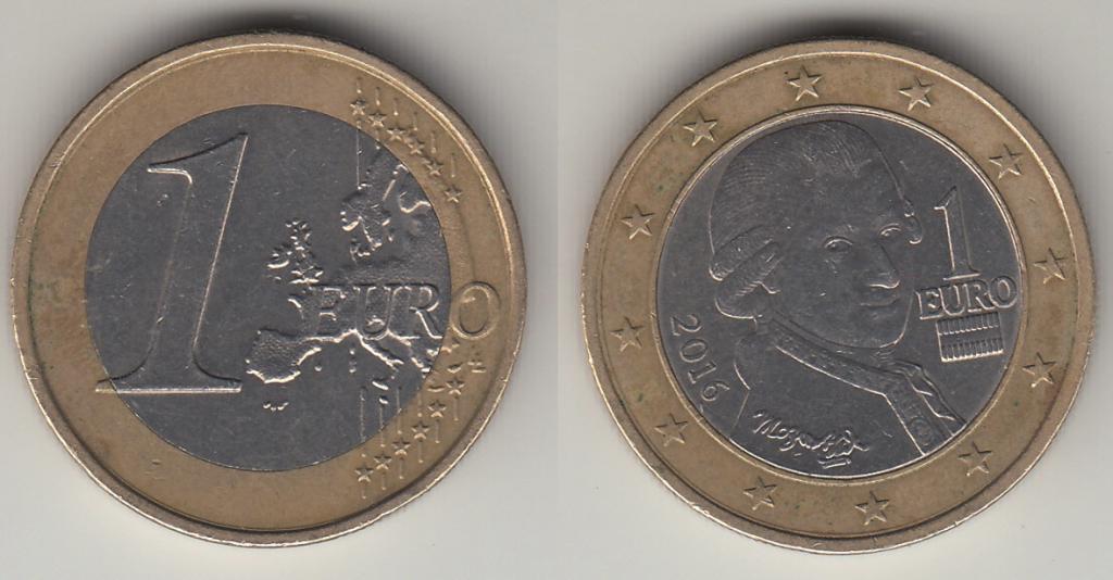 Австрия 1 евро 2016 М