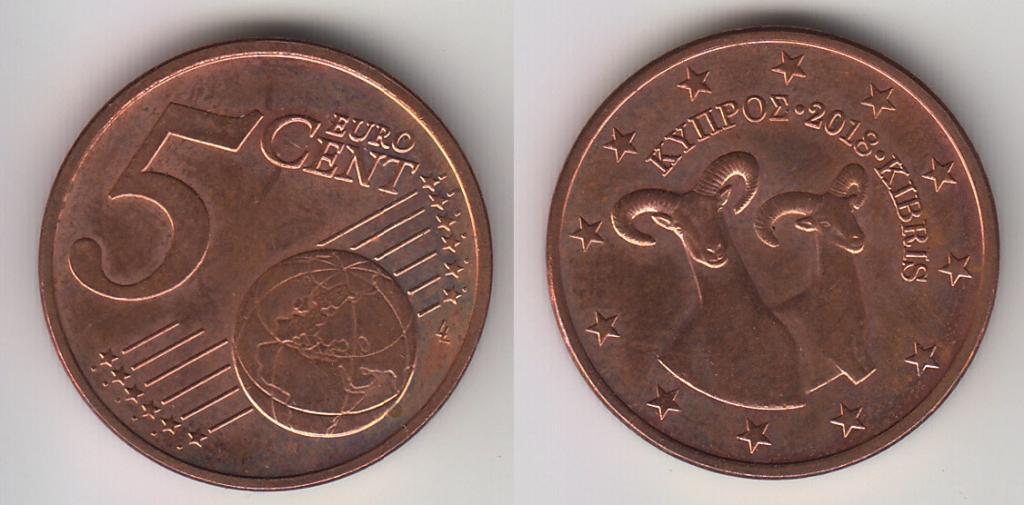 Кипр 5 центов 2018 М