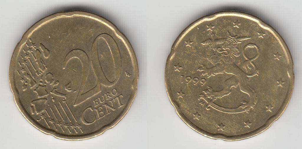 Финляндия 20 центов 1999 М