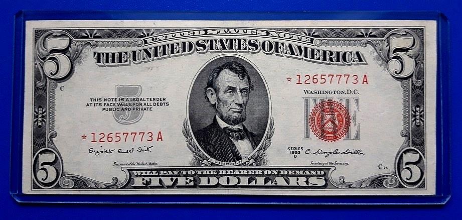США 5 долларов 1953гB  Star  * 12657773 A  ,,,