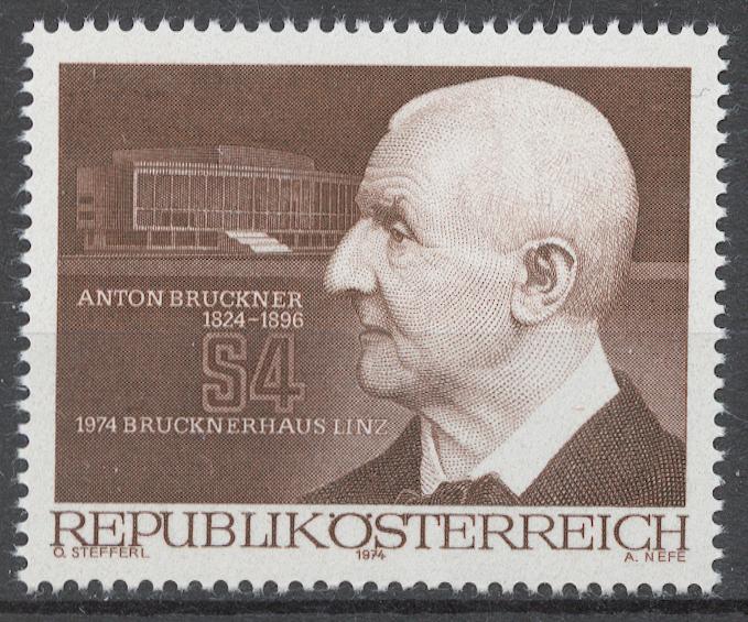 Австрия 1974 Mi# 1443** А.БРУКНЕР, КОМПОЗИТОР