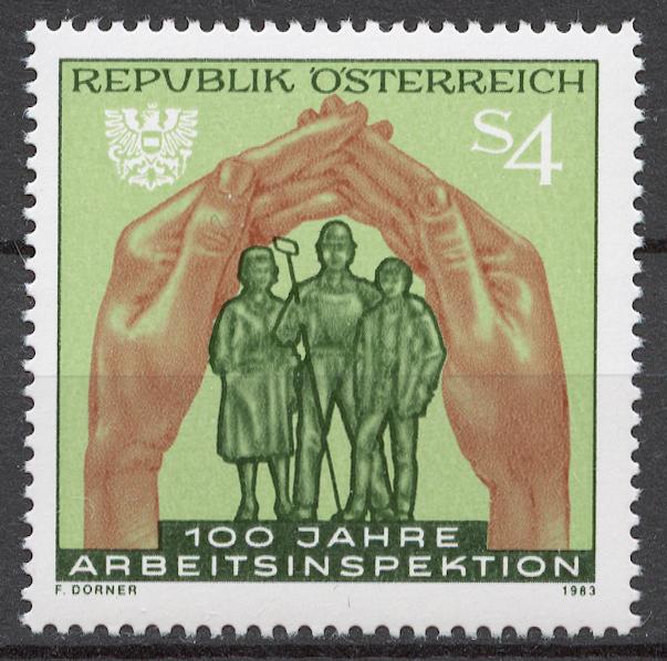 Австрия 1983 Mi# 1735** 100 ЛЕТ РАБОЧЕЙ ИНСПЕКЦИИ