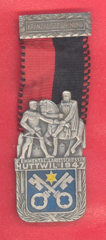 Швейцария Наградная медаль Национального стрелкового турнира 1947 приз соревнования