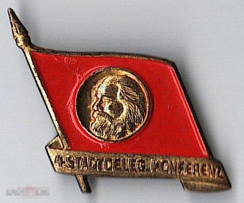 Старый партийный знак делегат конференции СЕПГ Карл-Маркс-Штадт 1950-е