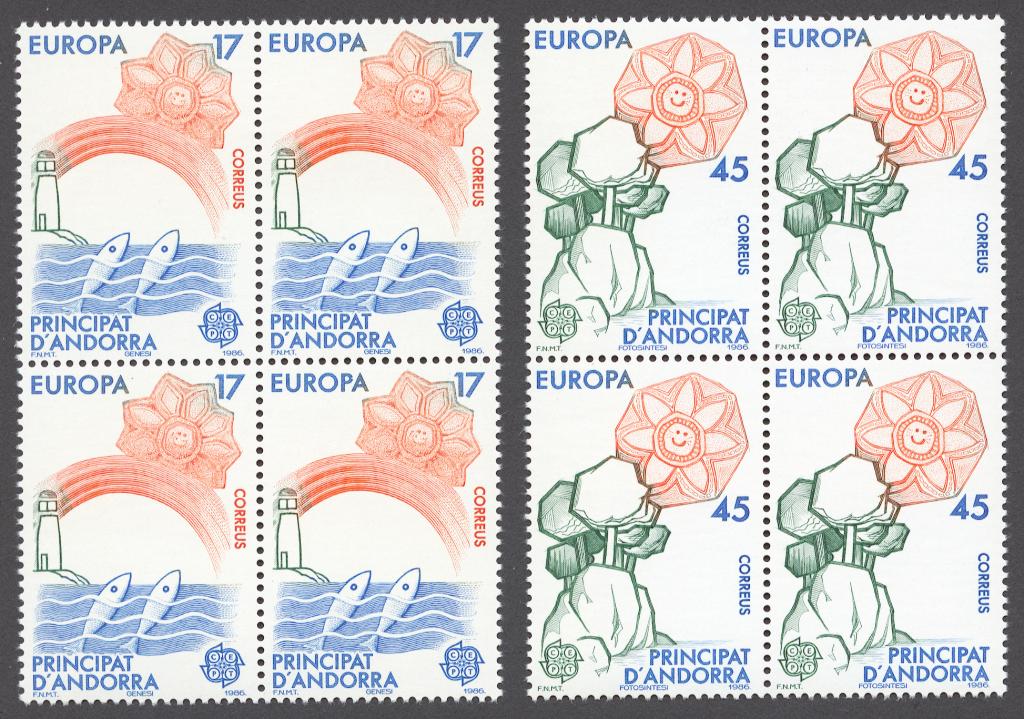 Андорра Испанская 1986 Mi# 188-89** ЕВРОПА СЕПТ, ОХРАНА ОКРУЖАЮЩЕЙ СРЕДЫ