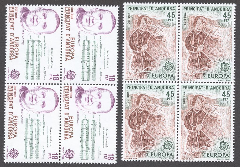 Андорра Испанская 1985 Mi# 181-82** ЕВРОПА СЕПТ, ГОД МУЗЫКИ
