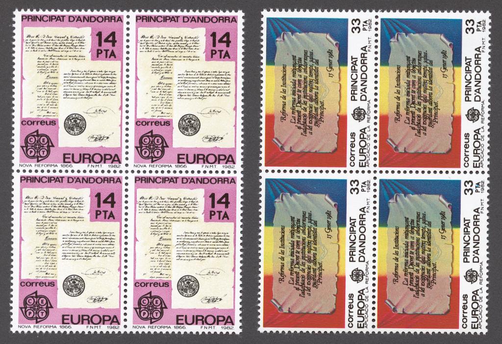 Андорра Испанская 1982 Mi# 153-54** ЕВРОПА СЕПТ, ИСТОРИЧЕСКИЕ СОБЫТИЯ
