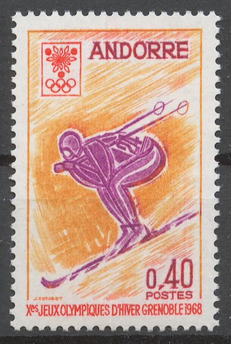 Андорра Французская 1968 Mi# 207** СПОРТ, ОИ ГРЕНОБЛЬ 68