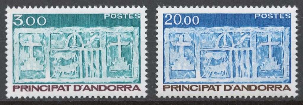 Андорра Французская 1984 Mi# 356-57** СТАНДАРТ, СТАРЫЕ ГЕРБЫ АНДОРРЫ