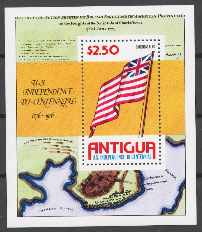 Антигуа 1976 Mi# 417-23+ Бл.24** 200 ЛЕТИЕ АМЕРИКАНСКОЙ РЕВОЛЮЦИИ