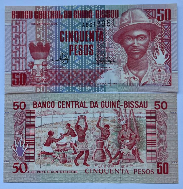 ГВИНЕЯ-БИСАУ 50 ПЕСО 1990 ГОД ПРЕСС UNC