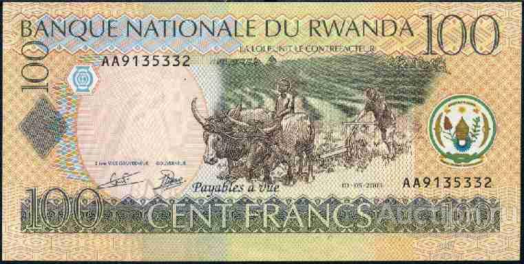 Руанда P-29a 100 Francs 2003 UNC