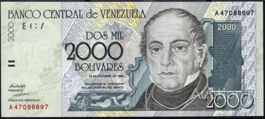 Венесуэла P-80 2000 Bolivares 1998 UNC