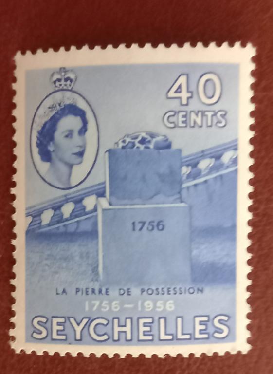 Сейшелы 1955 год Архитектура Памятник Камень владения MNH