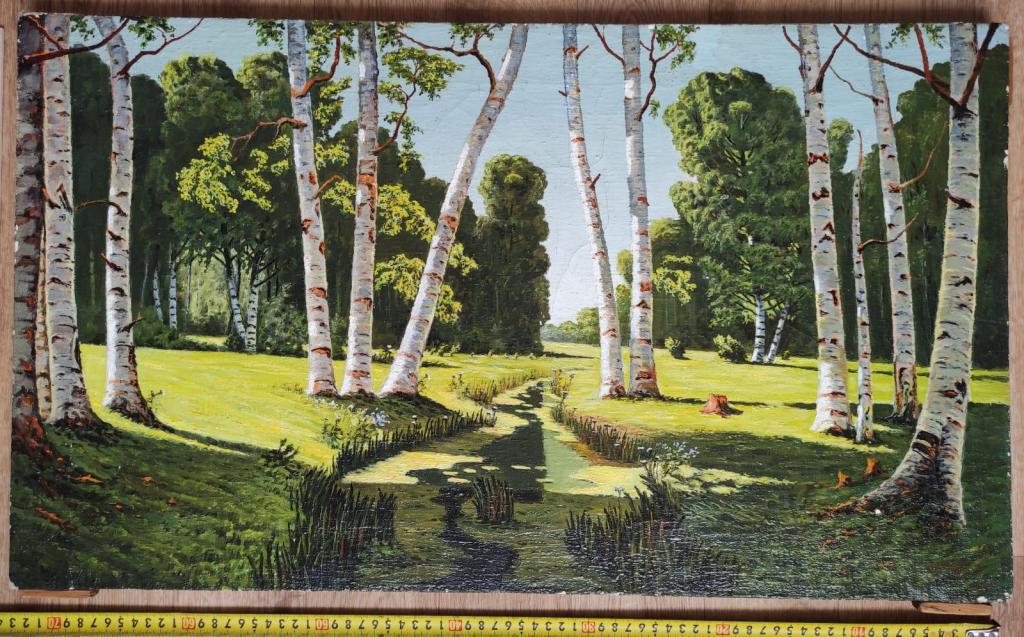 картина Берёзовая роща, холст, масло,  копия картины Левитана