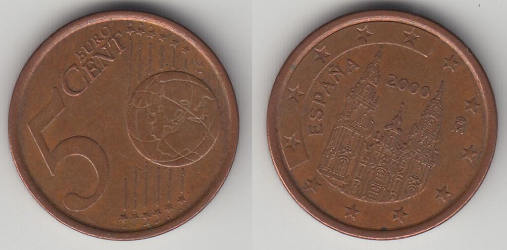 Испания 5 центов 2000 М