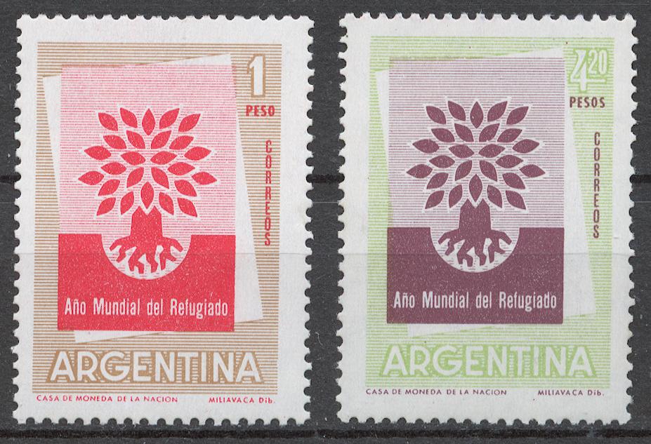 Аргентина 1960 Mi# 720-21** ГОД БЕЖЕНЦЕВ