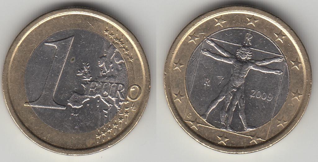 Италия 1 евро 2009 М