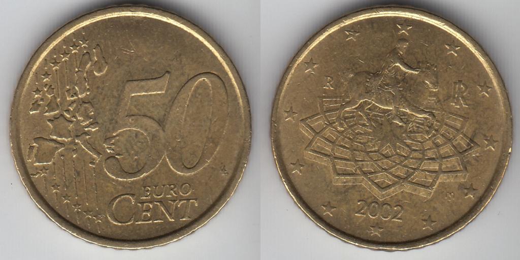 Италия 50 центов 2002 М