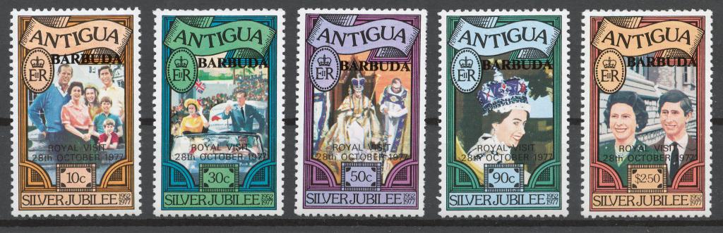 Барбуда 1977 Mi# 344-48C** ВИЗИТ КОРОЛЕВСКОЙ ПАРЫ