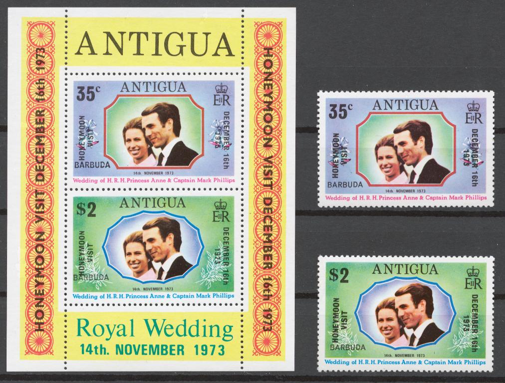 Барбуда 1973 Mi# 136-37+ Бл.4** СВАДЬБА ПРИНЦА ЭНДРЮ И САРЫ ФЕРГЮСОН