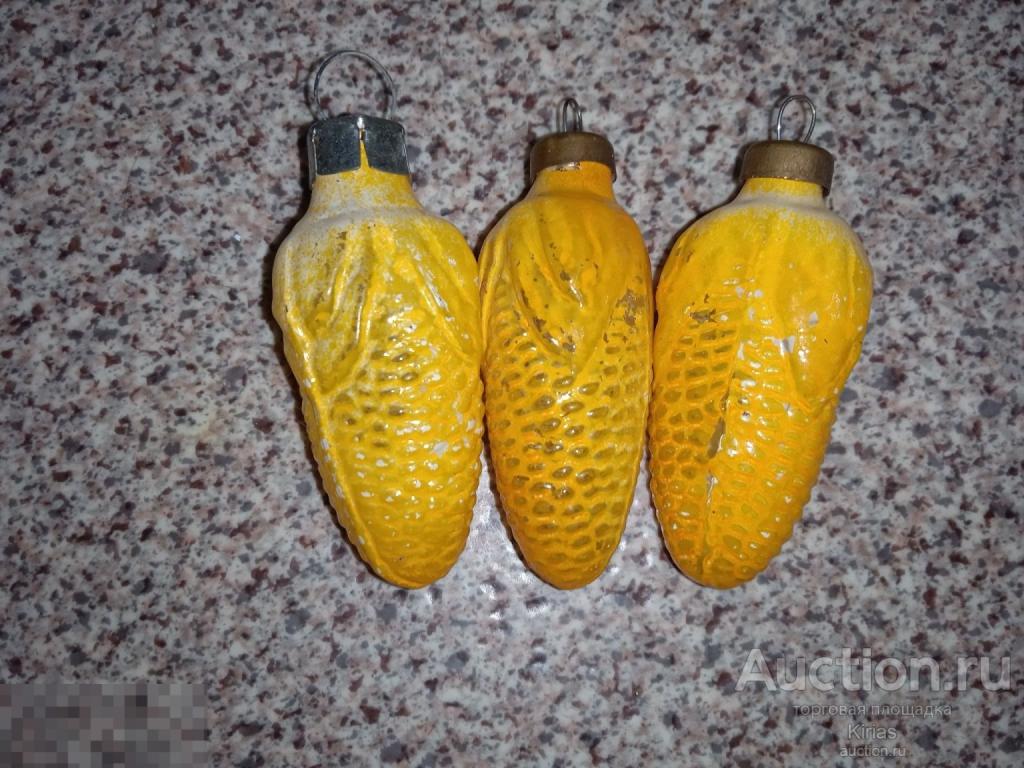 Ёлочная игрушка Шишка Стекло СССР