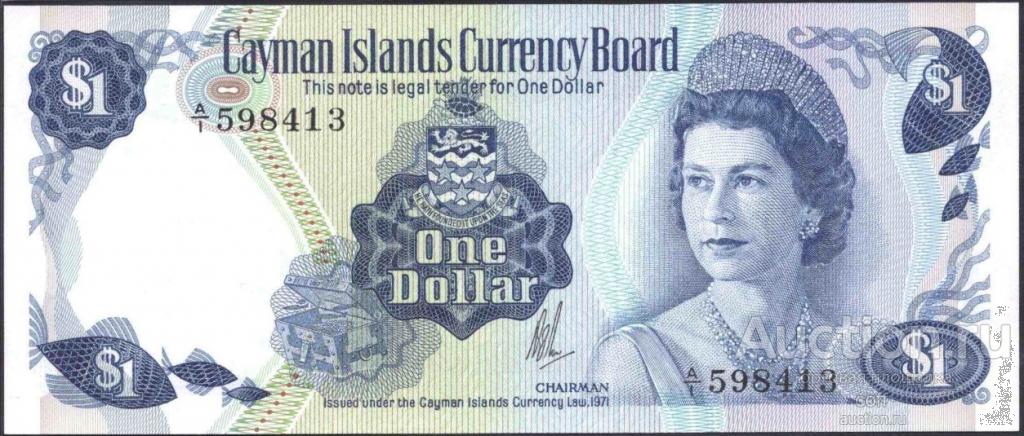 Острова Кайман P-1a 1 Dollar 1971 UNC