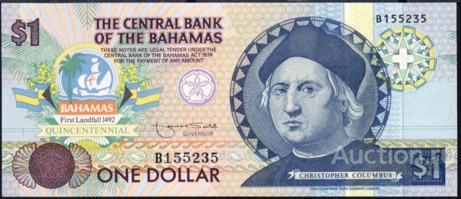 Багамские Острова P-50a 1 Dollar 1982 UNC