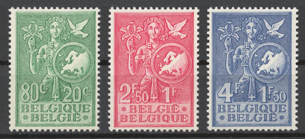 Бельгия 1953 Mi# 976-78** ЕВРОПЕЙСКОЕ БЮРО ПО ДЕЛАМ ДЕТЕЙ И МОЛОДЁЖИ