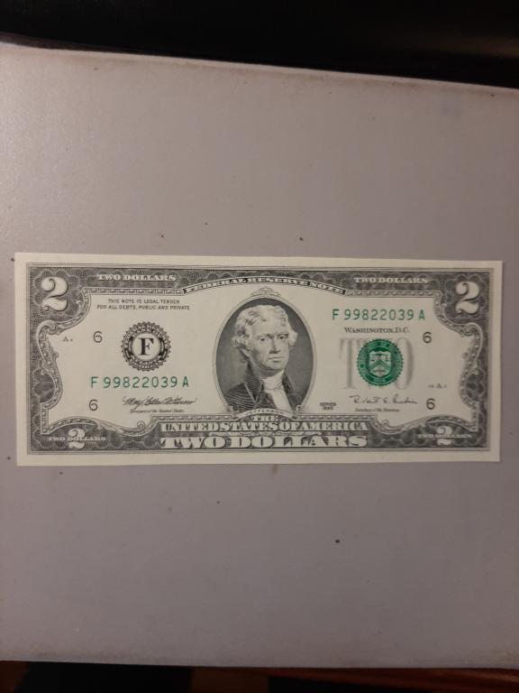 2 доллара 1995г F 99822039 A.