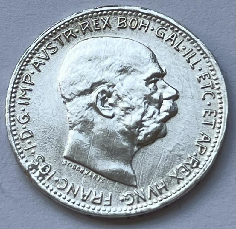АВСТРИЯ 1 КРОНА 1916 ГОД СЕРЕБРО