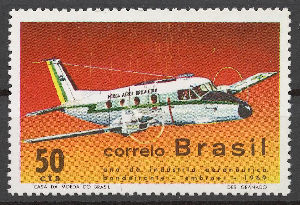 Бразилия 1969 Mi# 1237** АВИАЦИЯ, САМОЛЕТ
