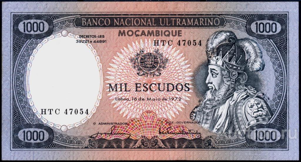 Мозамбик P-112b 1000 Escudo 1972 UNC