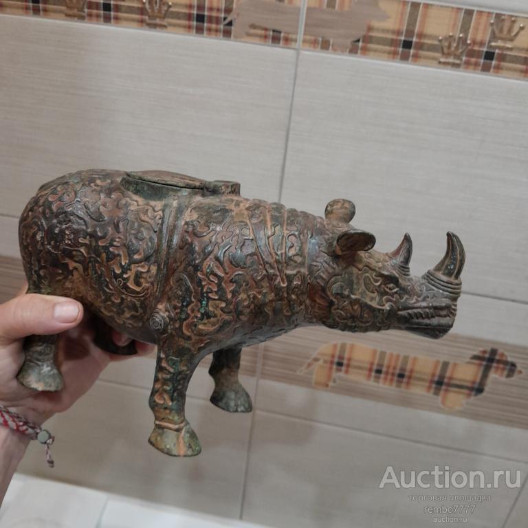 Носорог.курительница.камбоджа. 30см.буддизм.фен шуй