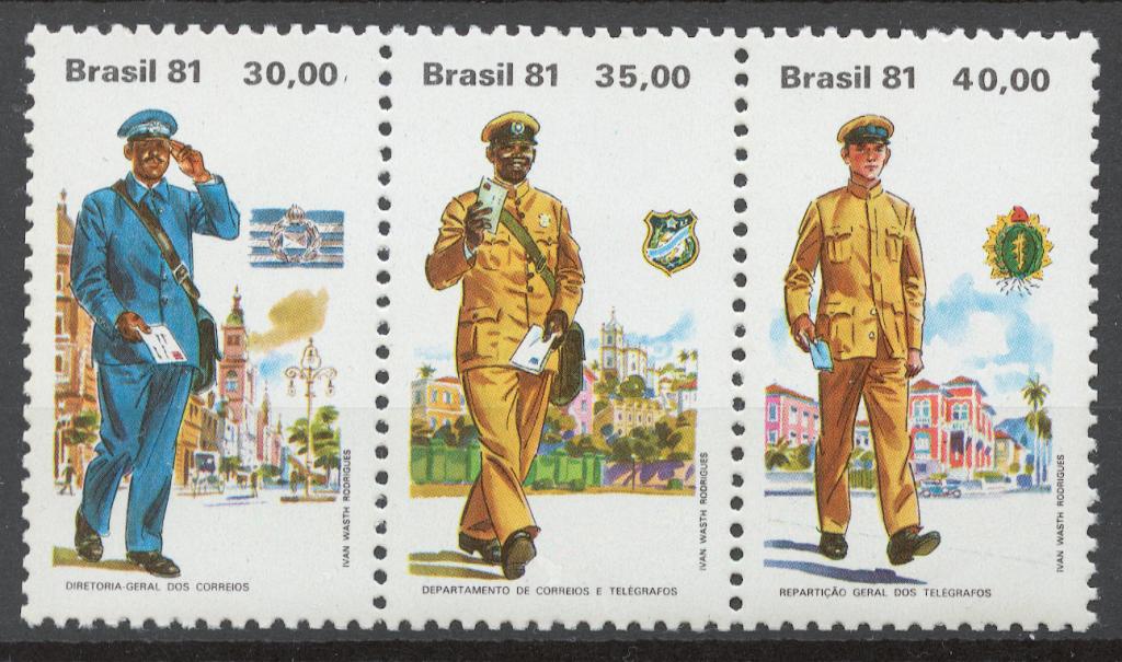 Бразилия 1981 Mi# 1813-15** ПОЧТАЛЬОНЫ