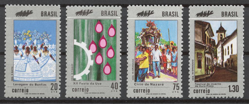 Бразилия 1972 Mi# 1304-07** ТУРИЗМ, ФЕСТИВАЛИ И ПРАЗДНИКИ (см. описание)