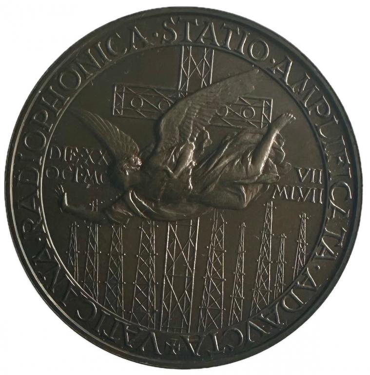 Ватикан Медаль Бронза 1957 год Pius XII (v. Mistruzii) UNC Очень Редкая!