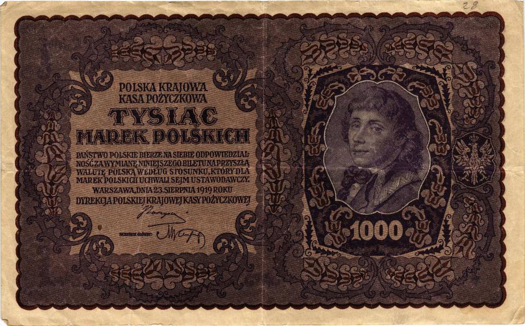 1000 марок 1919 Польша "I Serja AE"