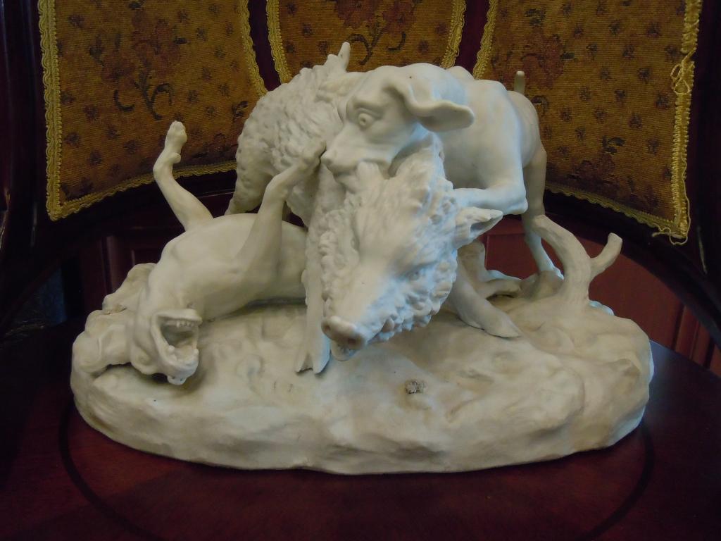 "Охота на кабана" Sevres Франция, 1860-1870гг, бисквитный фарфор