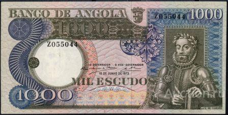 Ангола P-108 1000 Escudos 1973 UNC